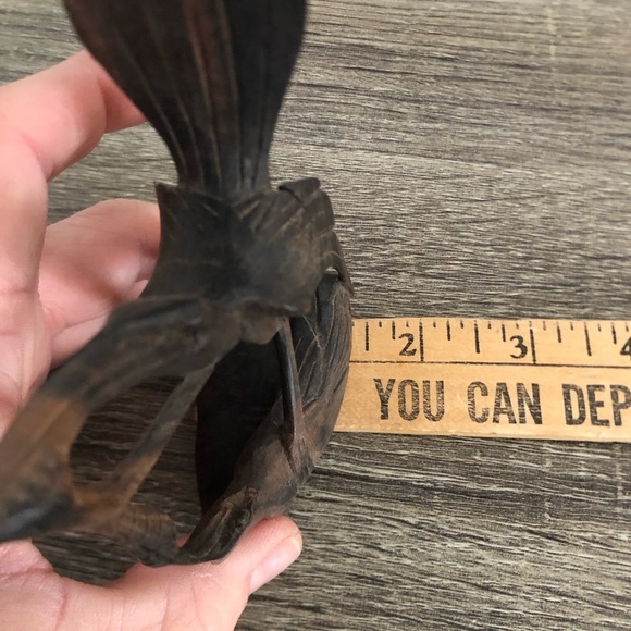 Hand Carved Wooden Bird Sculpture - Picture 8 of 9